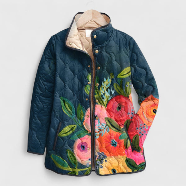 Antonina – Quilted Jacket with Vintage Floral Pattern