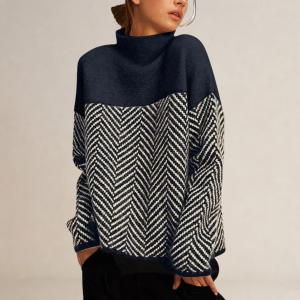 Eva | Herringbone Knit Sweater